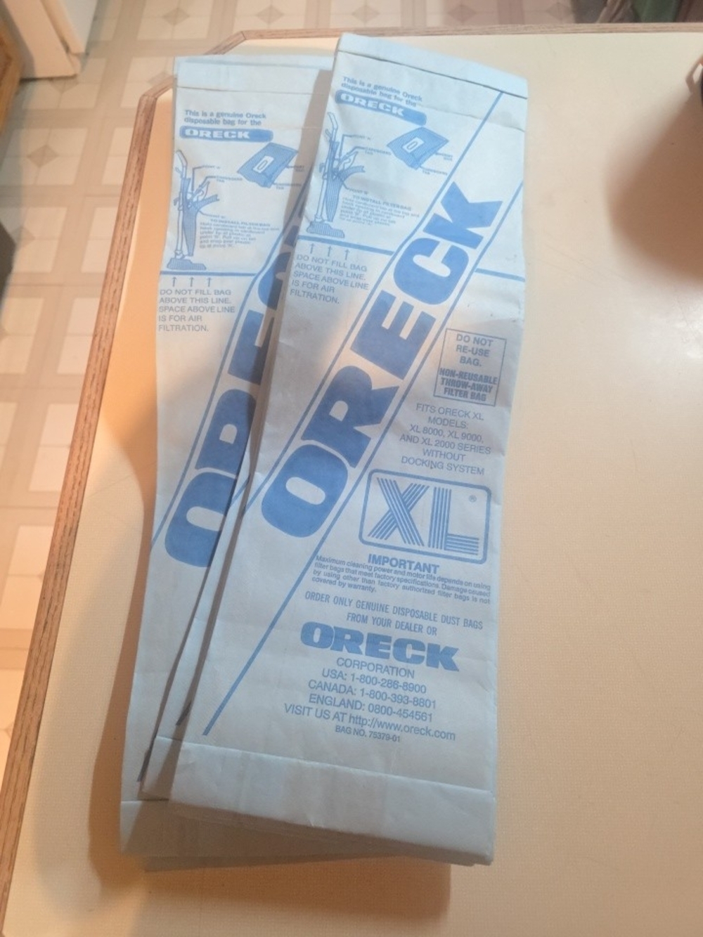 Oreck XL Vacuum Cleaner Bags For XL8000, 9000 & 2000  (Total 13 Bags)